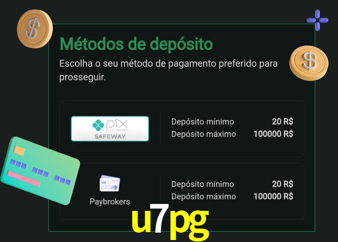 O cassino u7pg oferece uma grande variedade de métodos de pagamento